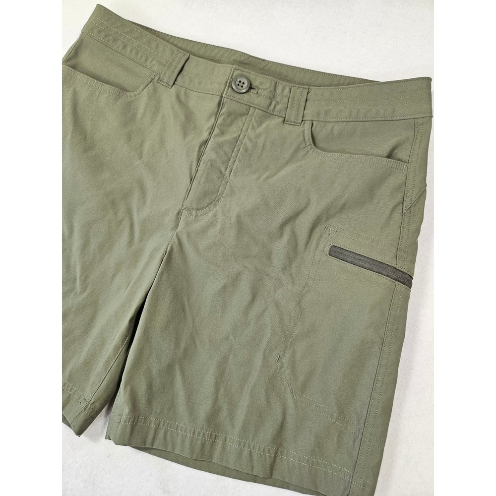 Eddie Bauer Womens Olive Army Green Hiking Tech Shorts Size 12 Utility Gorpcore - Picture 3 of 14